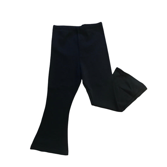 Vintage 70's Black Nylon Flare Leggings / 4-5Y