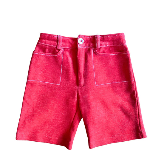 French Vintage  60's  Red Shorts / 2-3Y