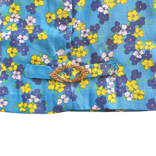 Vintage 1960s Blue "Liberty" Floral Mod Toddler Tunic 18-24M