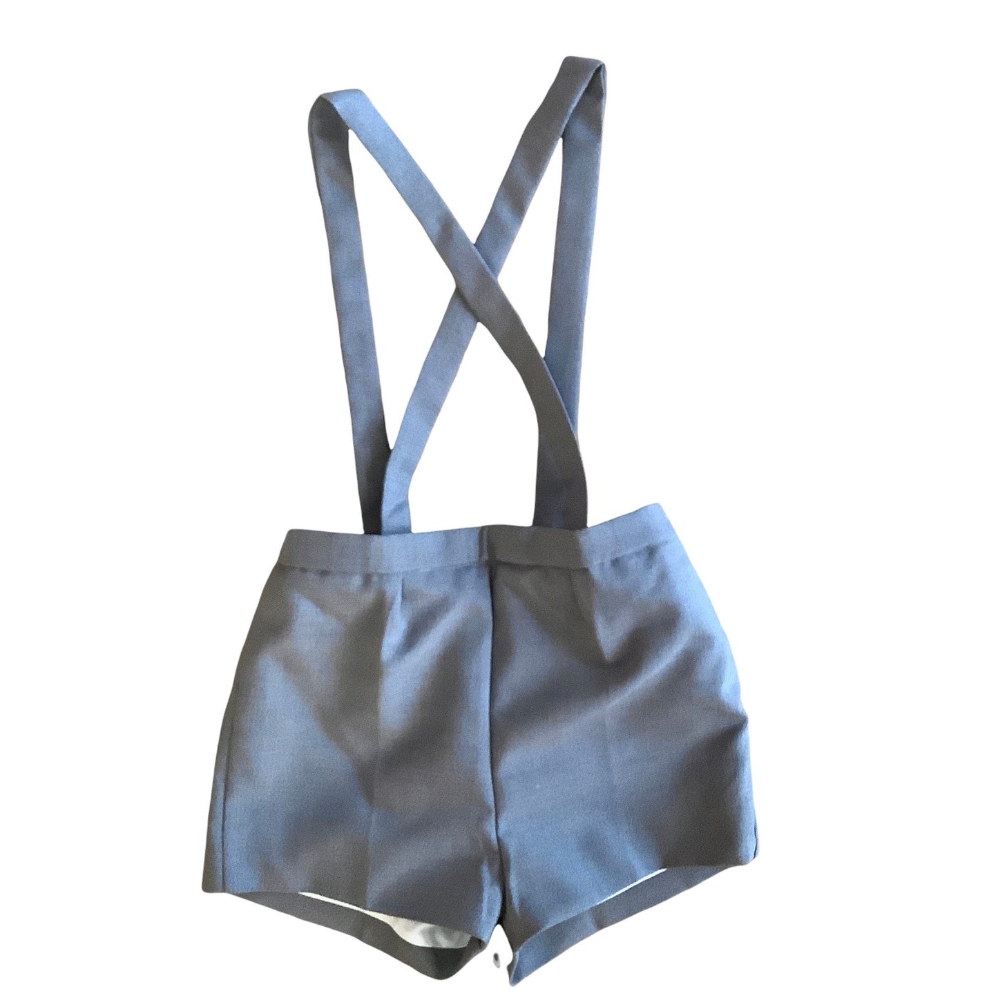 Vintage 60s Grey Suspenders Shorts / 18-24M