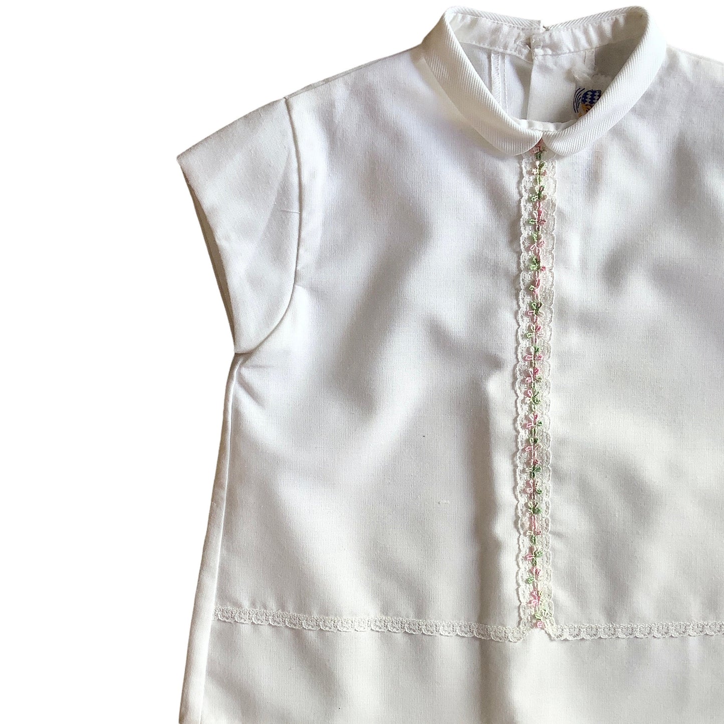 Vintage 60's White Peter Pan Collar Dress 12-18M