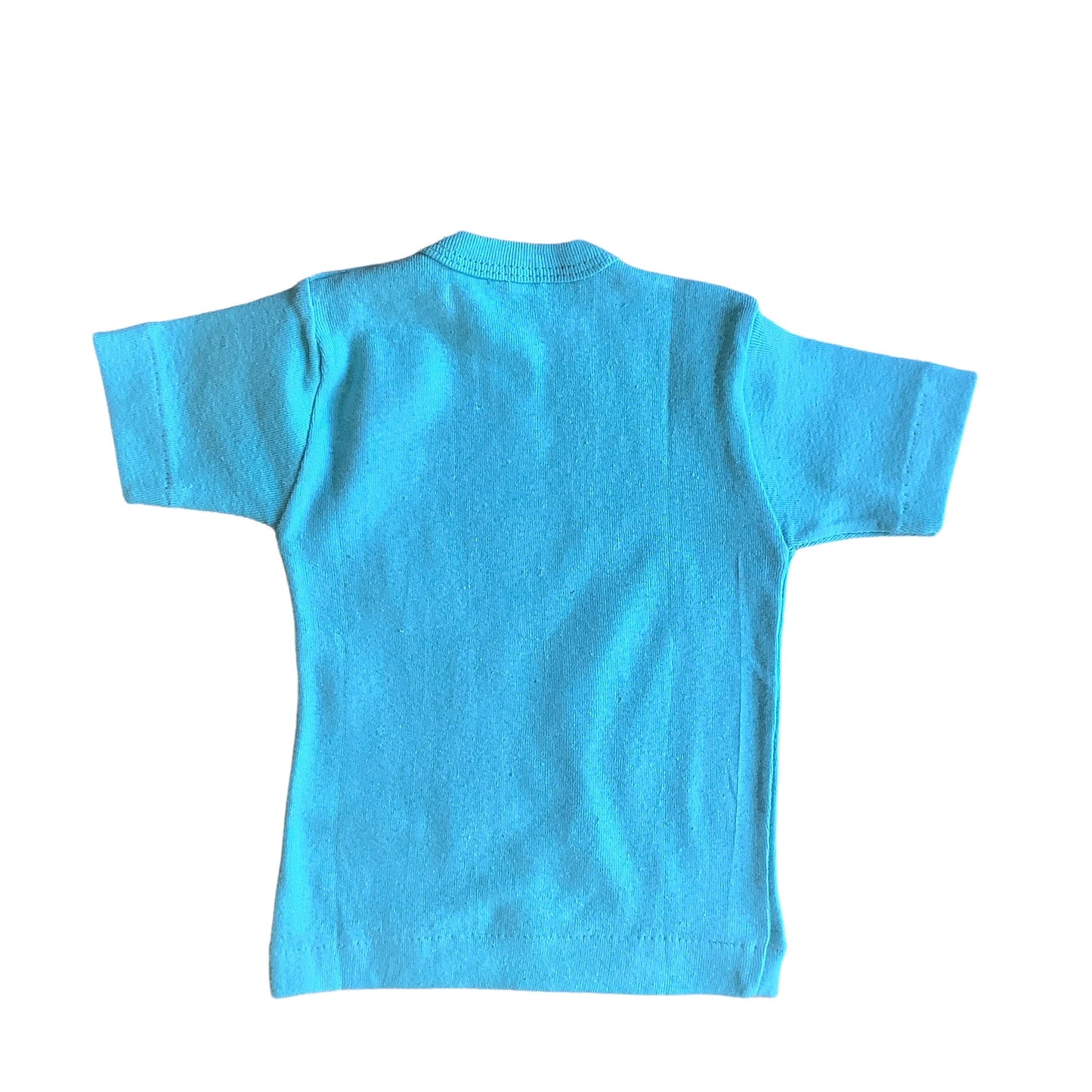 Vintage 70's Turquoise Toddler Cotton Tee / 12-18M