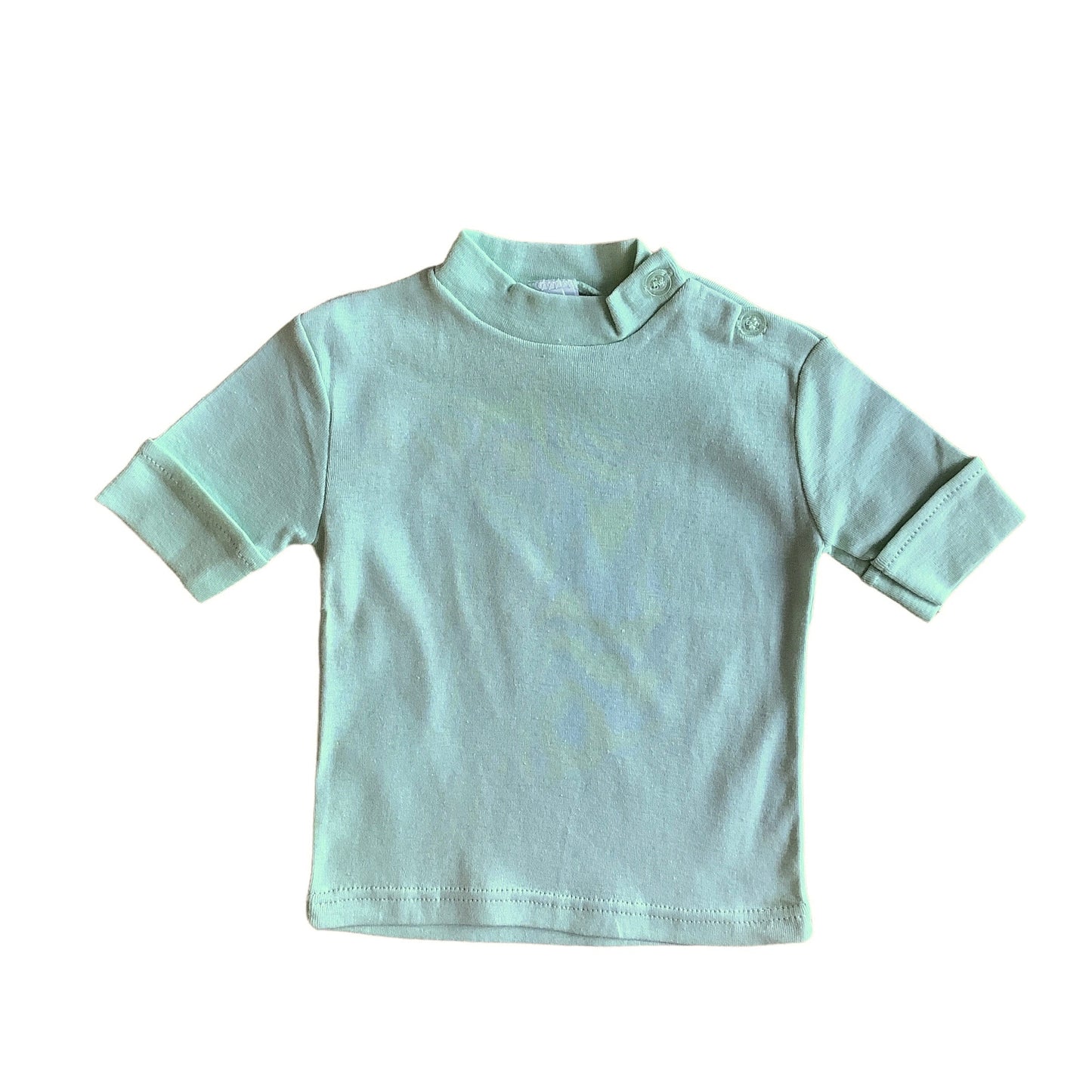 Vintage 70's Mint Green Toddler Cotton Tee / 12-18M