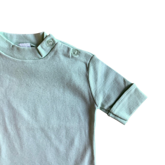 Vintage 70's Mint Green Toddler Cotton Tee / 12-18M