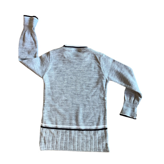Vintage 60's Grey Toddler Girl Knitted Mod Dress  5-6Y