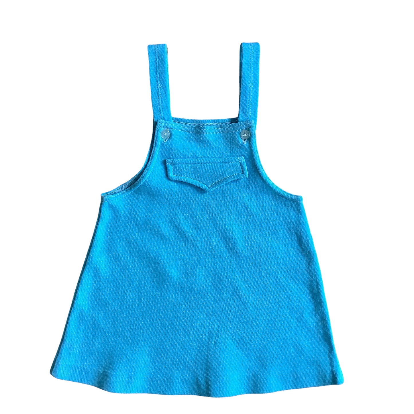 Vintage 70s Blue Pinafore Dress  Size 18-24M