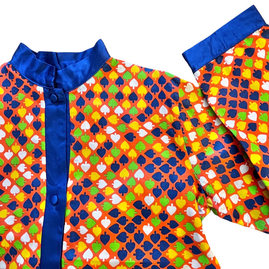 Load image into Gallery viewer, Vintage 1960s Red / Blue  Silky Lounge-wear Set French Made 12-14 Years
