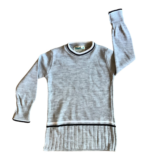 1960's Grey Toddler Girl Knitted Mod Dress 2-3Y