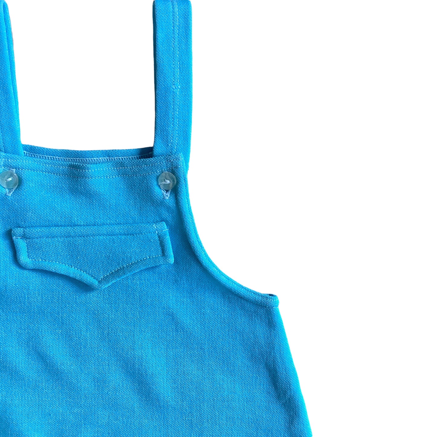 Vintage 70s Blue Pinafore Dress  Size 18-24M