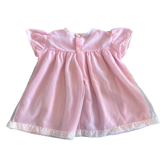 Load image into Gallery viewer, Vintage 1960&amp;#39;s PERIDOT Pink Sheer / Ruffle  Dress / 6-9M
