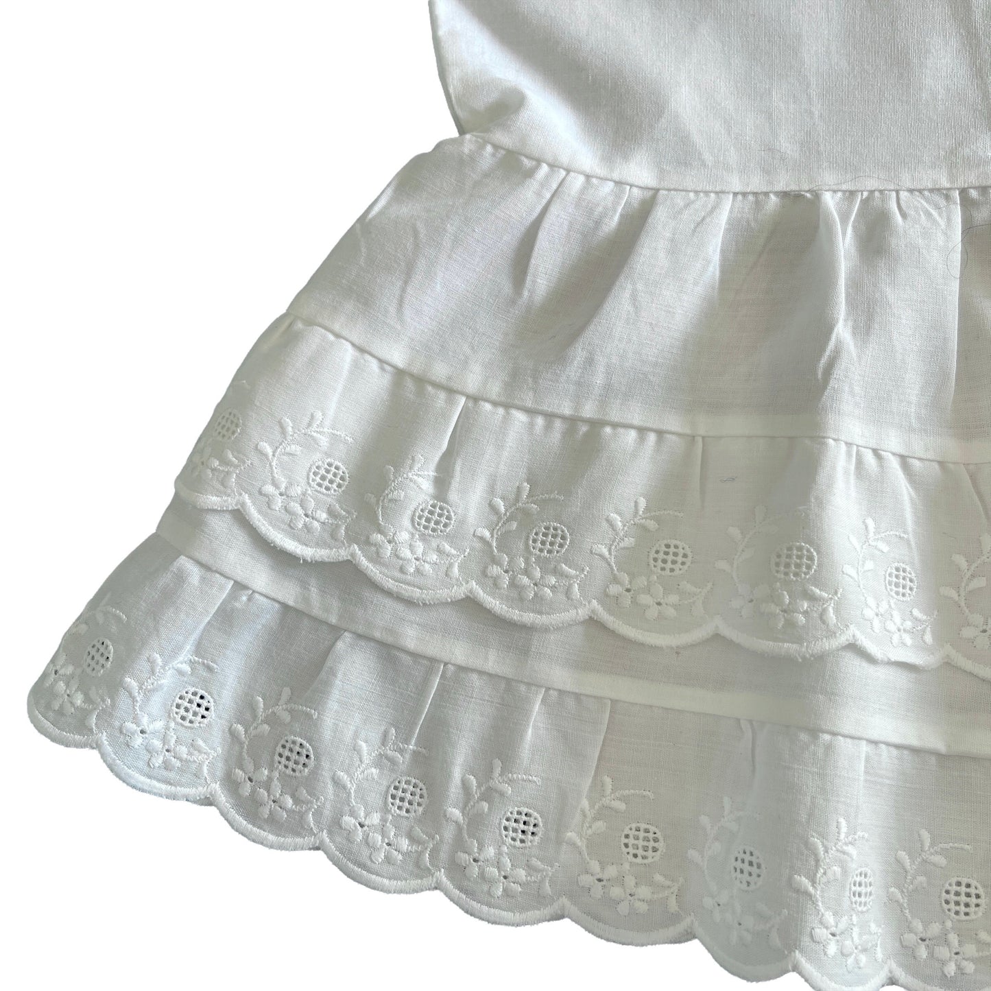 Vintage 1960's White Petticoat Dress / 6-9M