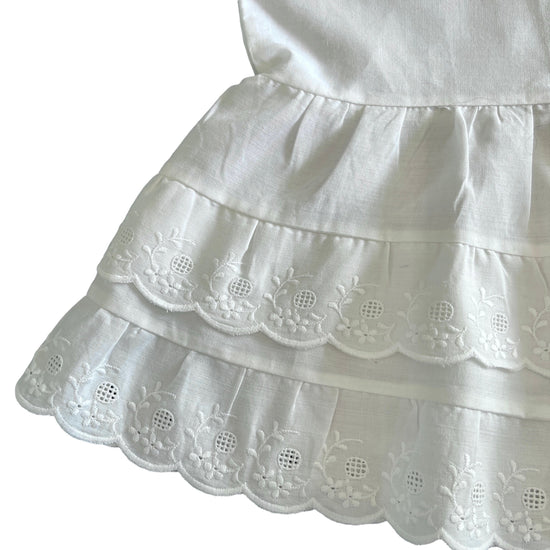 Vintage 1960's White Petticoat Dress / 6-9M