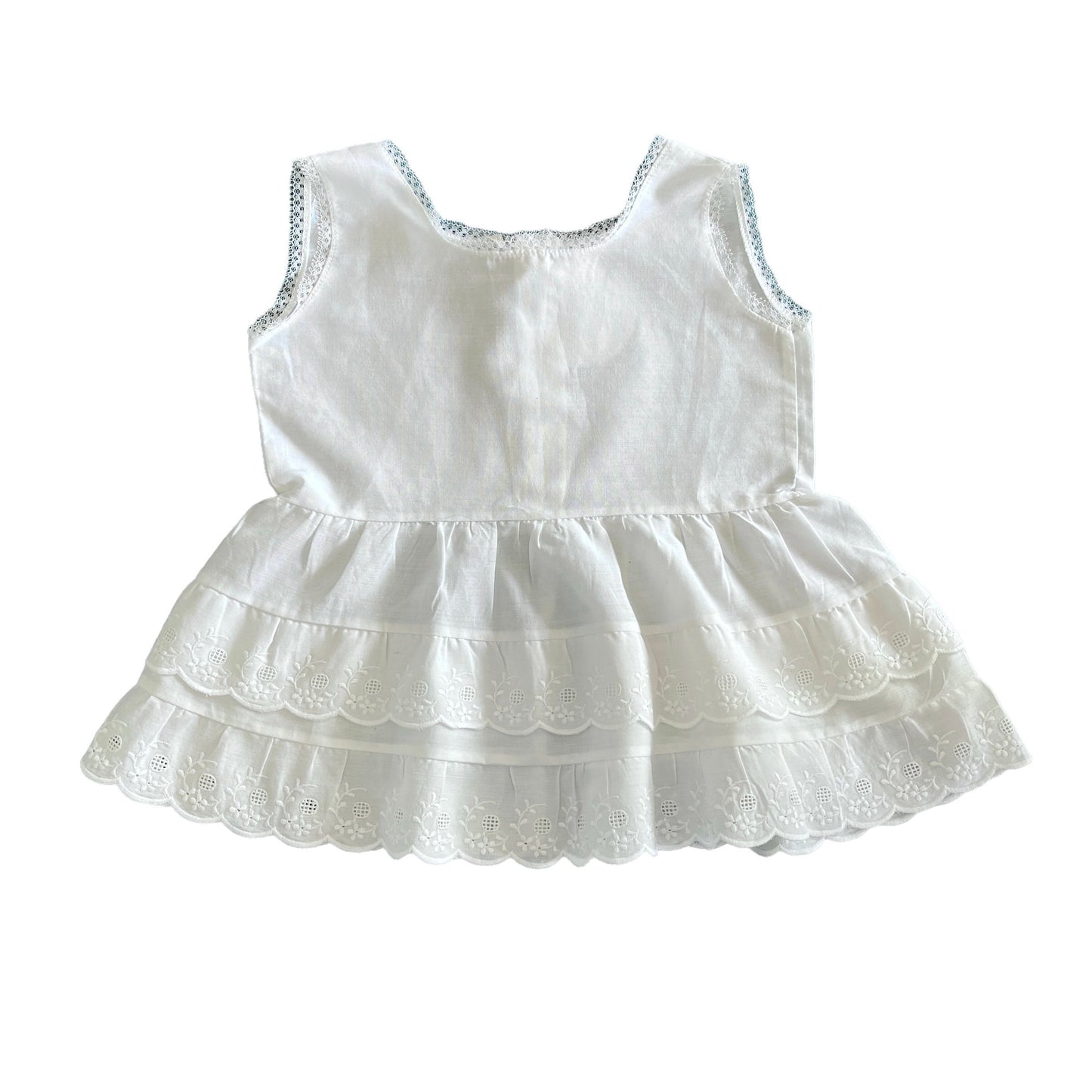 Vintage 1960's White Petticoat Dress / 6-9M