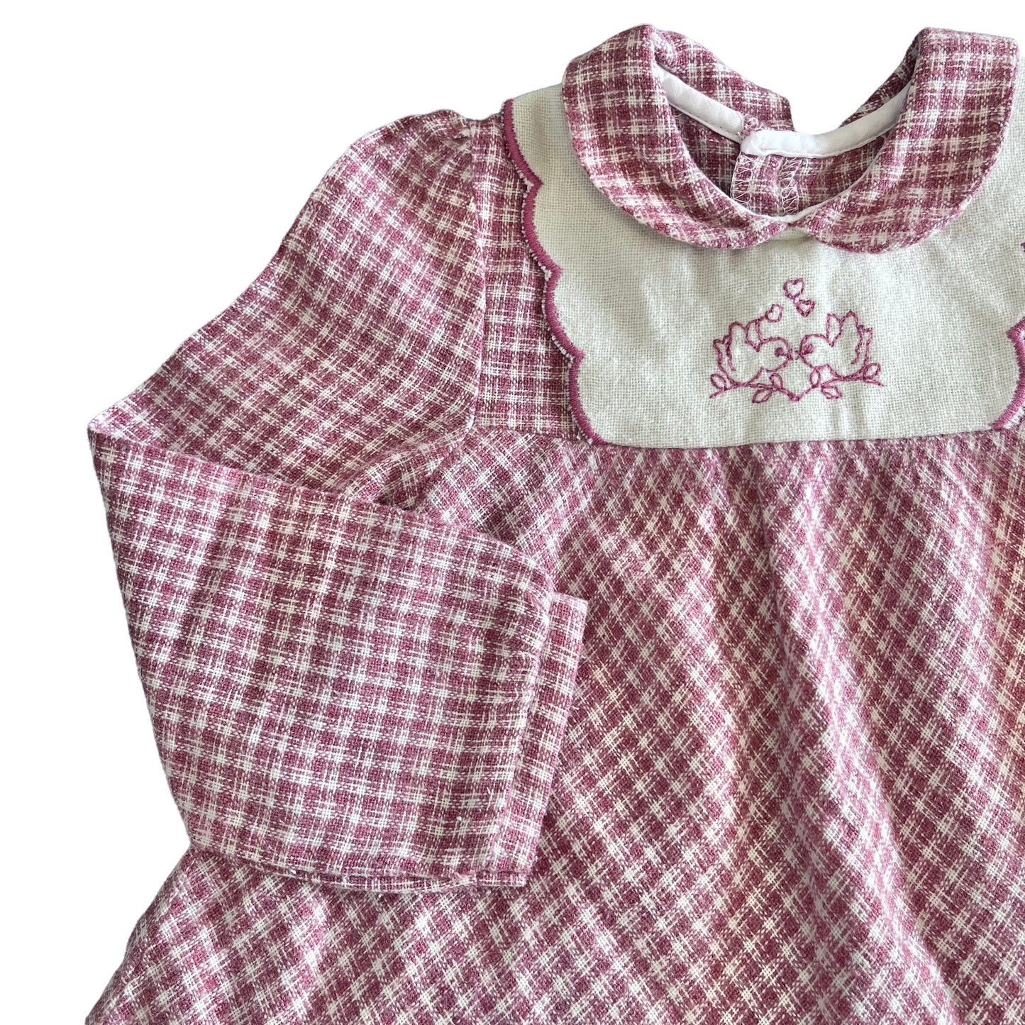 Vintage 1970's Pink Check  Dress / 6-9M