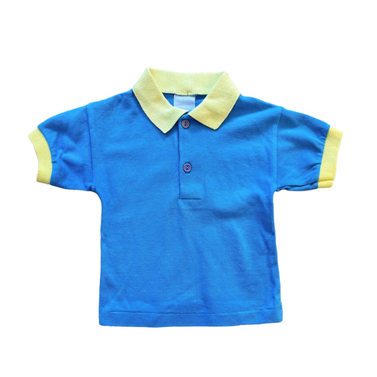 Vintage 70's Turquoise Baby Polo Top / 3-6 Months