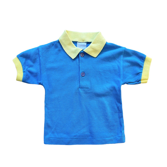 Vintage 70's Turquoise Baby Polo Top / 6-9 Months