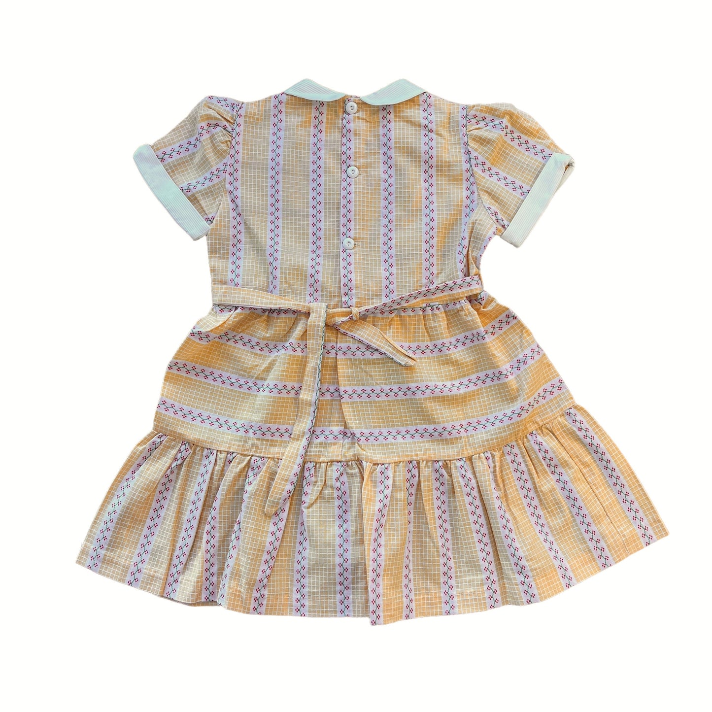 Vintage 1950's Yellow Peter-Pan Collar Dress / 4-5Y