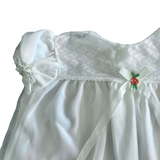 Vintage 1960's PERIDOT White Sheer / Ruffle  Dress / 6-9M