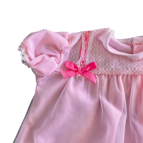 Vintage 1960's PERIDOT Pink Sheer / Ruffle  Dress / 6-9M