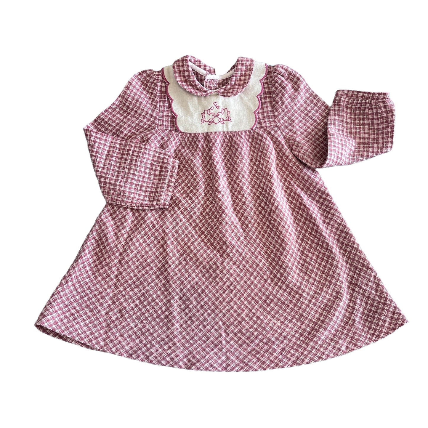 Vintage 1970's Pink Check  Dress / 6-9M