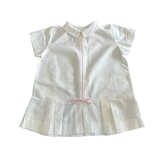 Vintage 1960s White Pleated Dress 6-9 Months