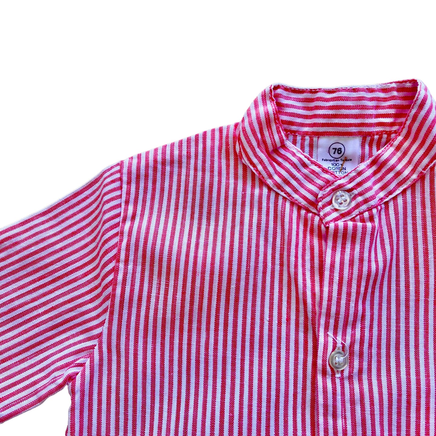 Vintage 70's Pink Striped Shirt / 6-9 Months