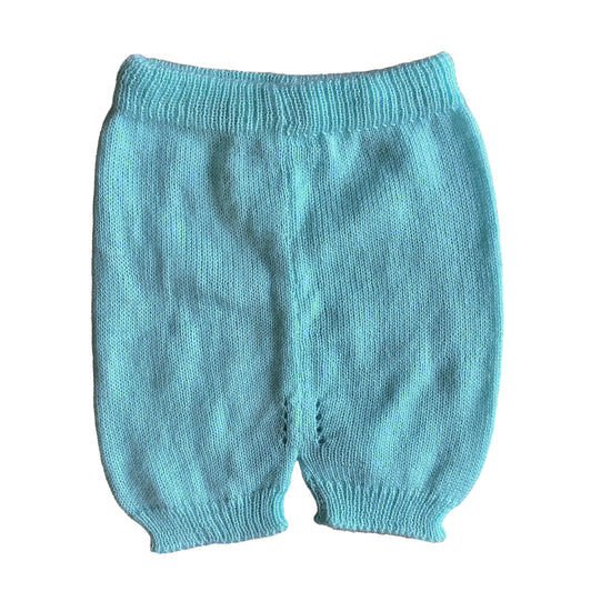Vintage 70s Mint Green Knitted Shorts / 6-9 Months