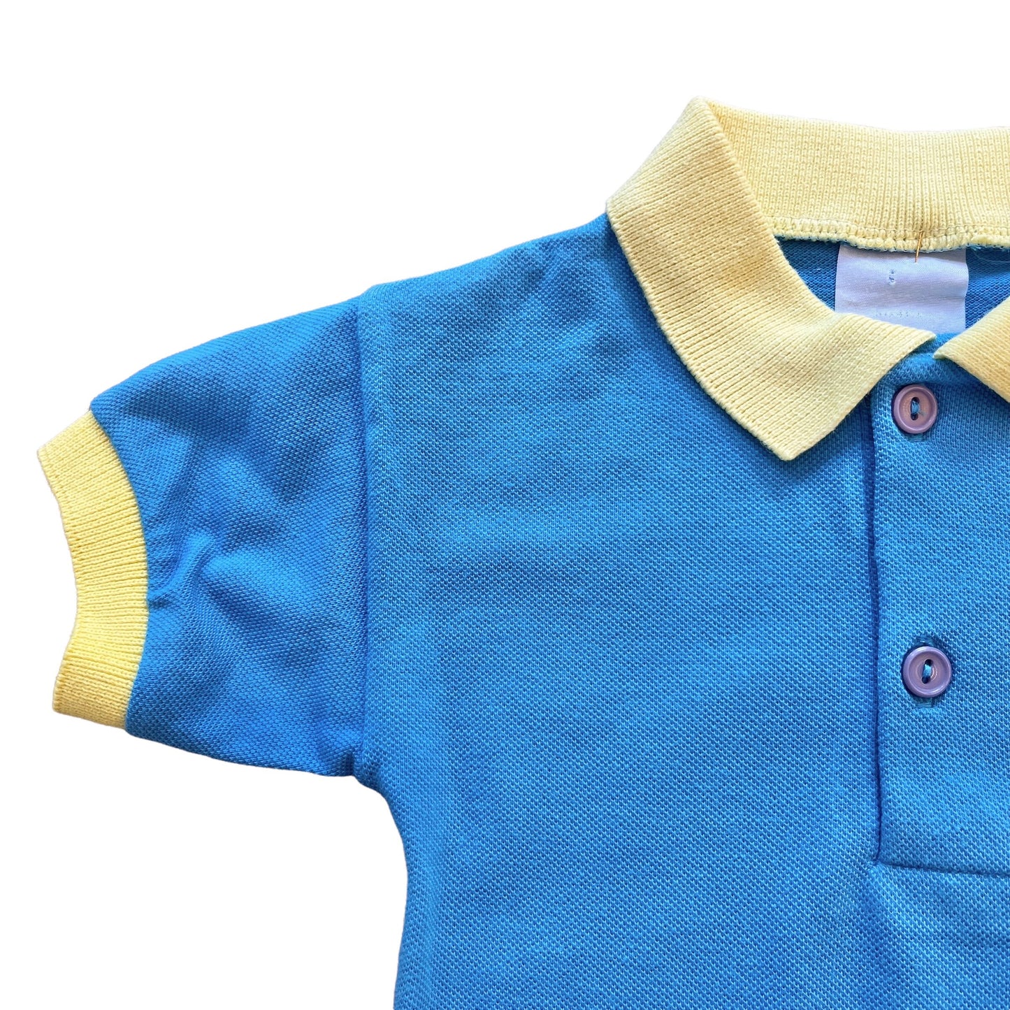 Vintage 70's Turquoise Baby Polo Top / 3-6 Months