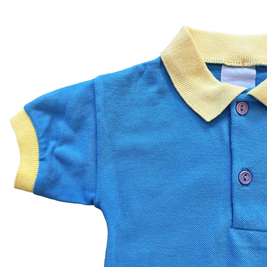 Vintage 70's Turquoise Baby Polo Top / 6-9 Months