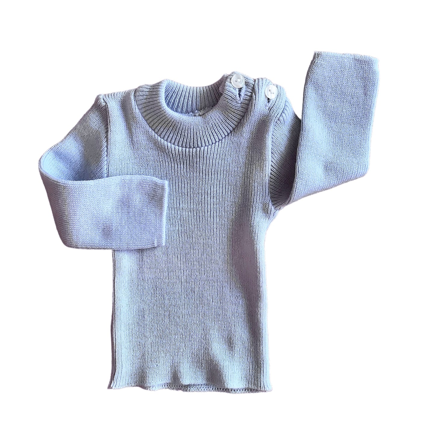 Vintage 70's Blue Knitted Jumper Newborn / 0-3 Months