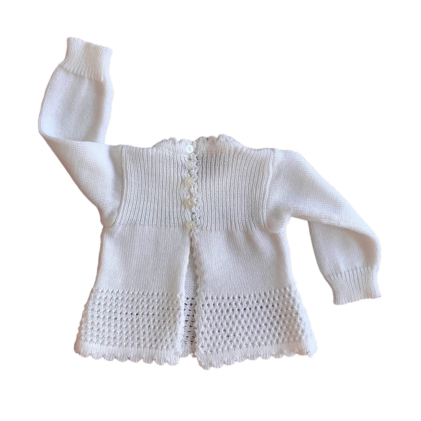Load image into Gallery viewer, Vintage 70&amp;#39;s White Knitted Jumper Newborn / 0-3 Months
