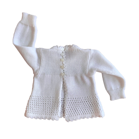 Vintage 70's White Knitted Jumper Newborn / 0-3 Months