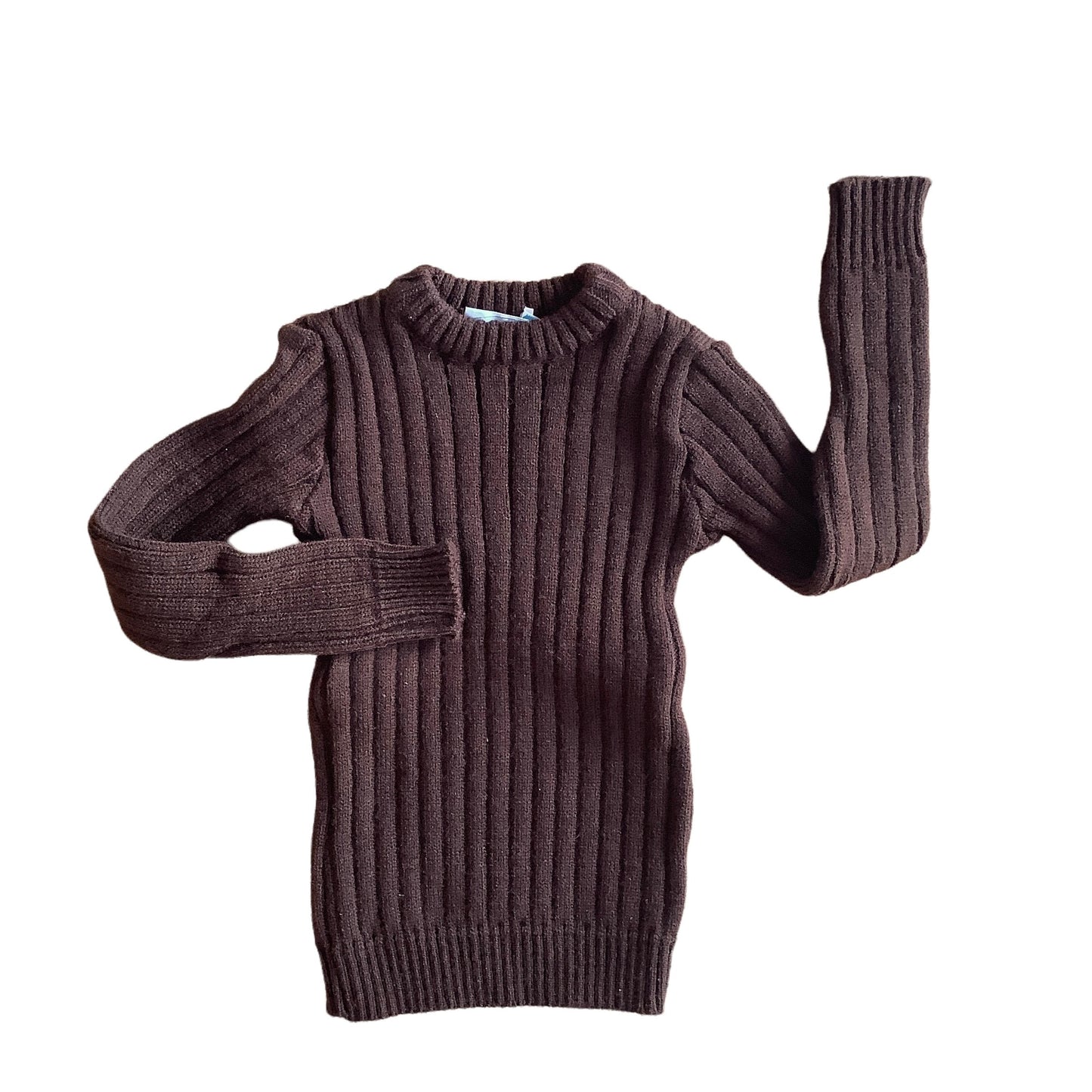 Vintage 70's Brown Ribbed Toddler Jumper /  18-24 Months