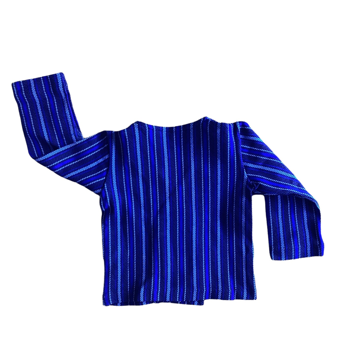 Vintage 1960s Blue Striped Double Breasted Top / 18-24M