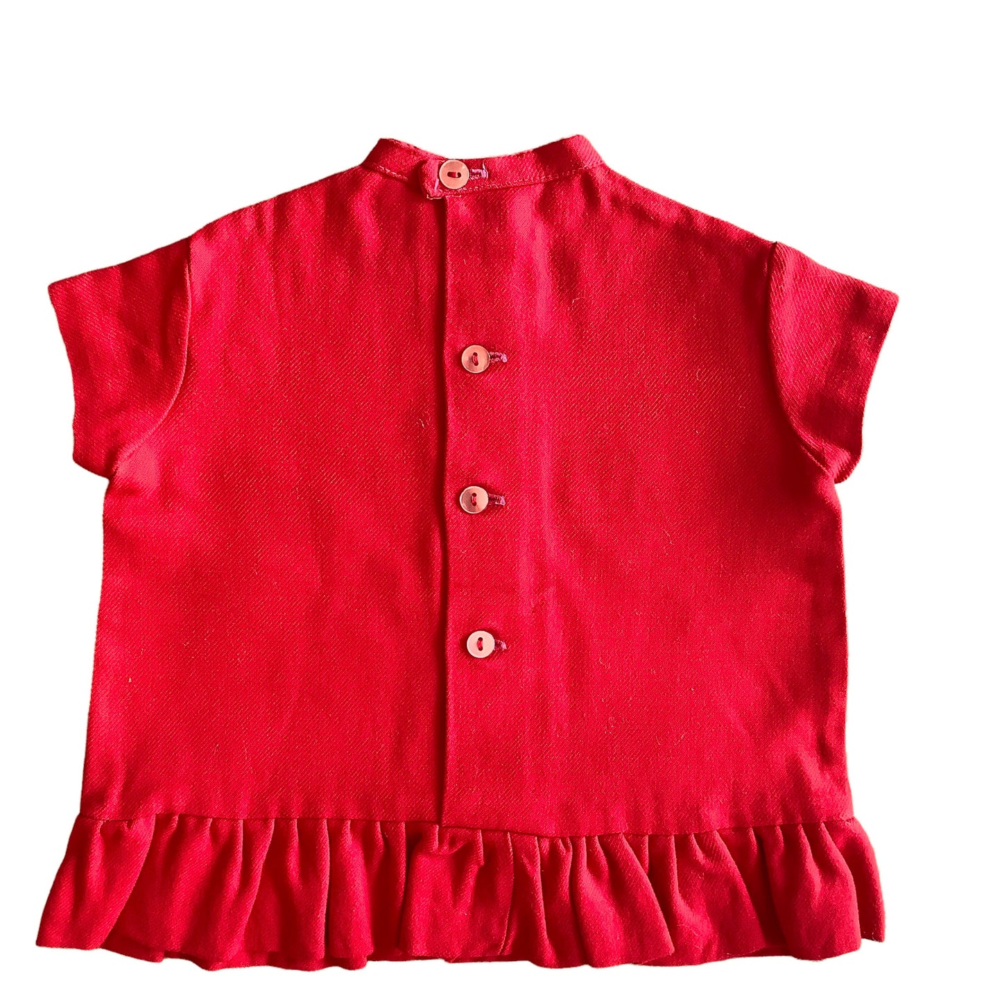1960s Red Embroidered Dress / 3-6 Months