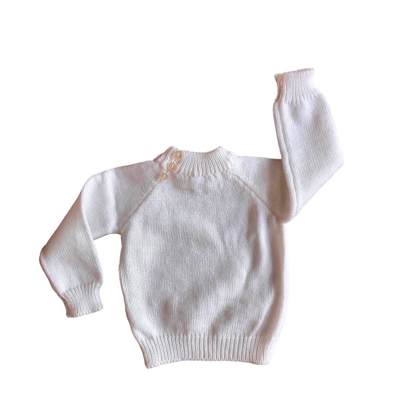 1970s White Jumper / 0-3 Months