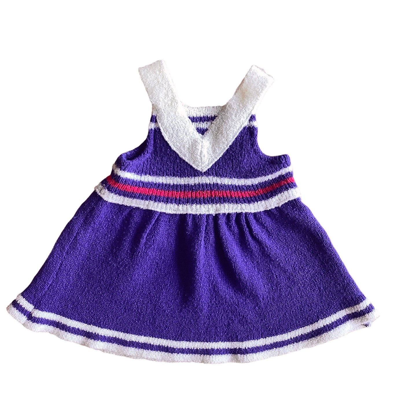 Vintage 1970s Purple Knitted Dress  / 0-3 Months