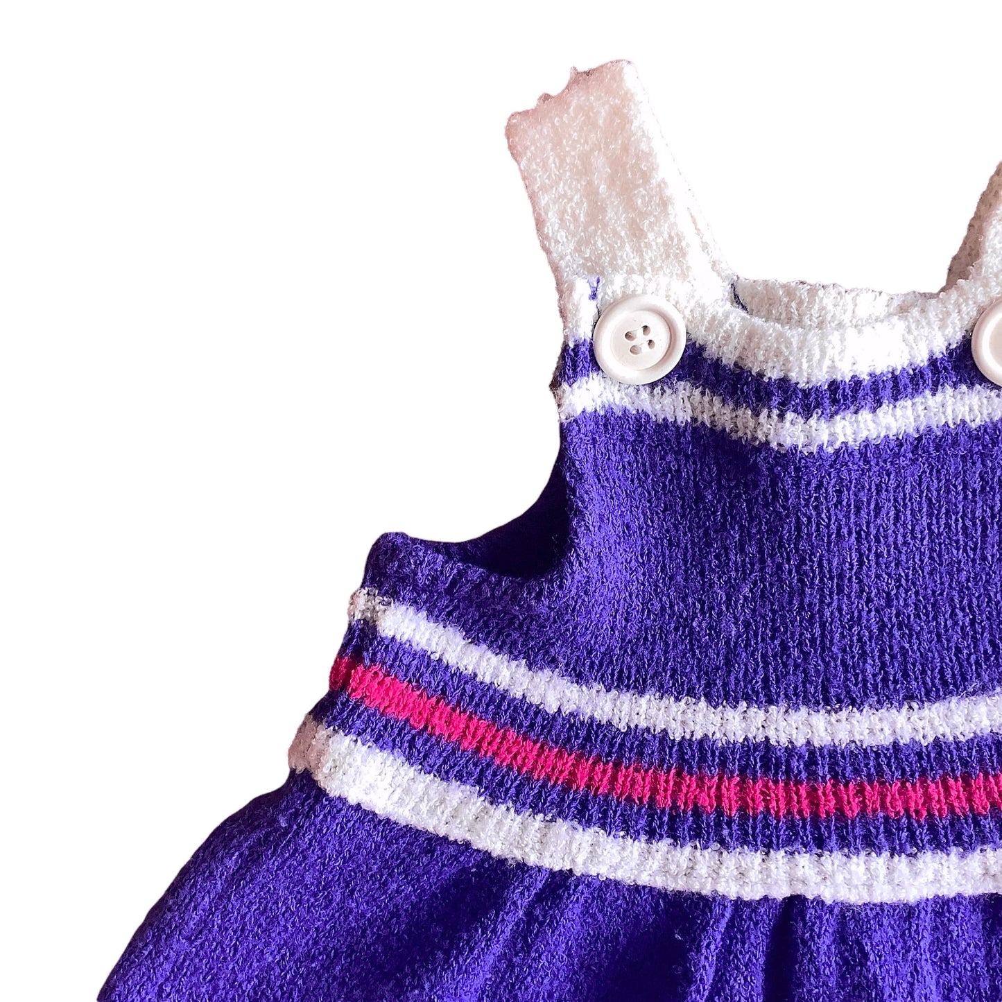 Vintage 1970s Purple Knitted Dress  / 0-3 Months
