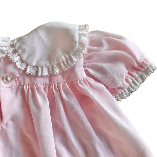 1980s Pink Smock Dress / 0-3 Months