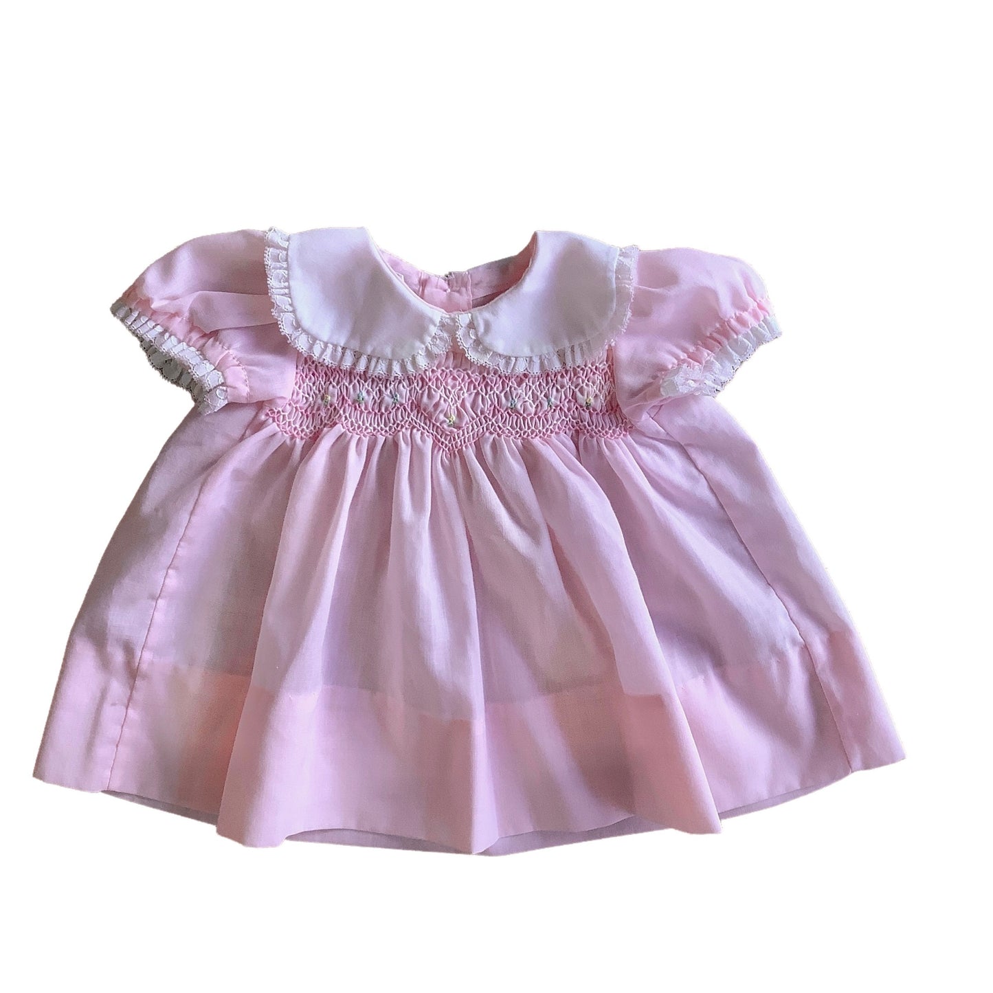 1980s Pink Smock Dress / 0-3 Months