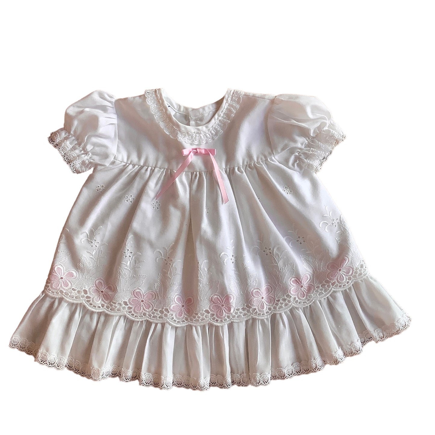 Load image into Gallery viewer, 1970s White Ruffle Dress / 0-3 Months
