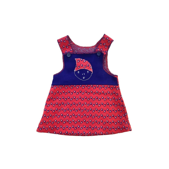 1970s  Red Knitted Dress / 9-12 Months