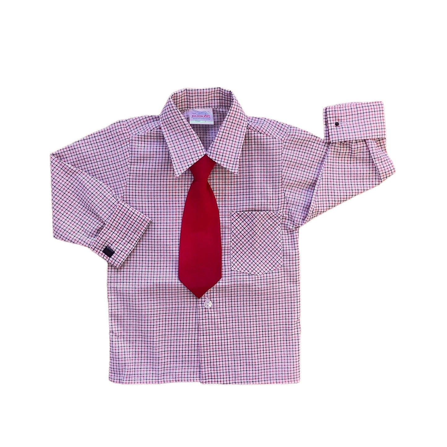 Vintage 1970's Check Shirt + Tie / 9-12M