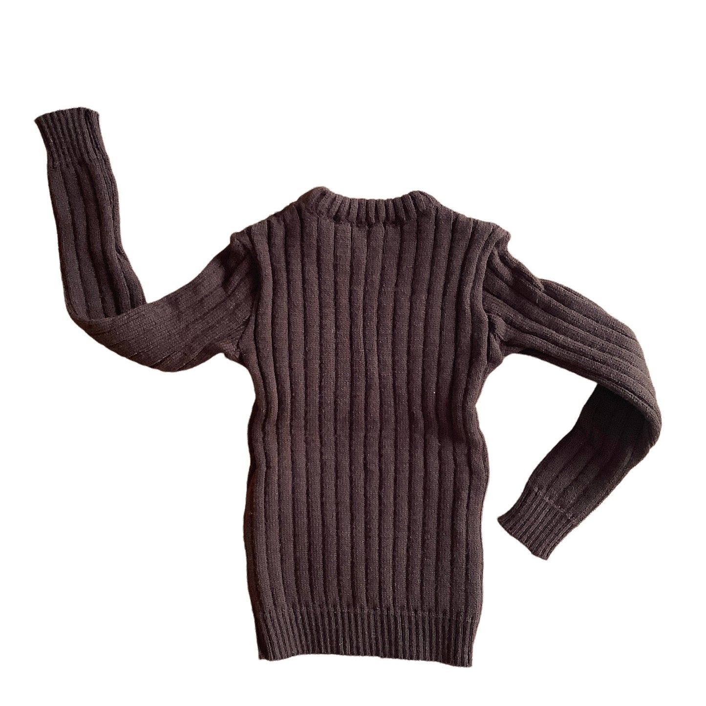 Vintage 70's Brown Ribbed Toddler Jumper /  18-24 Months