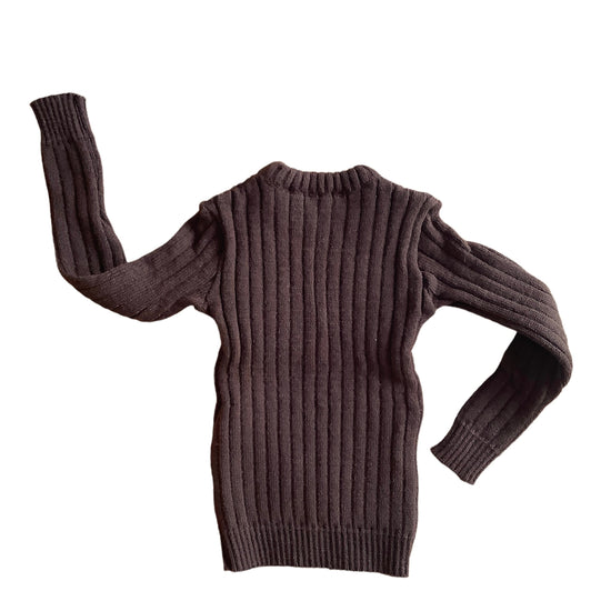 Vintage 70's Brown Ribbed Toddler Jumper /  18-24 Months