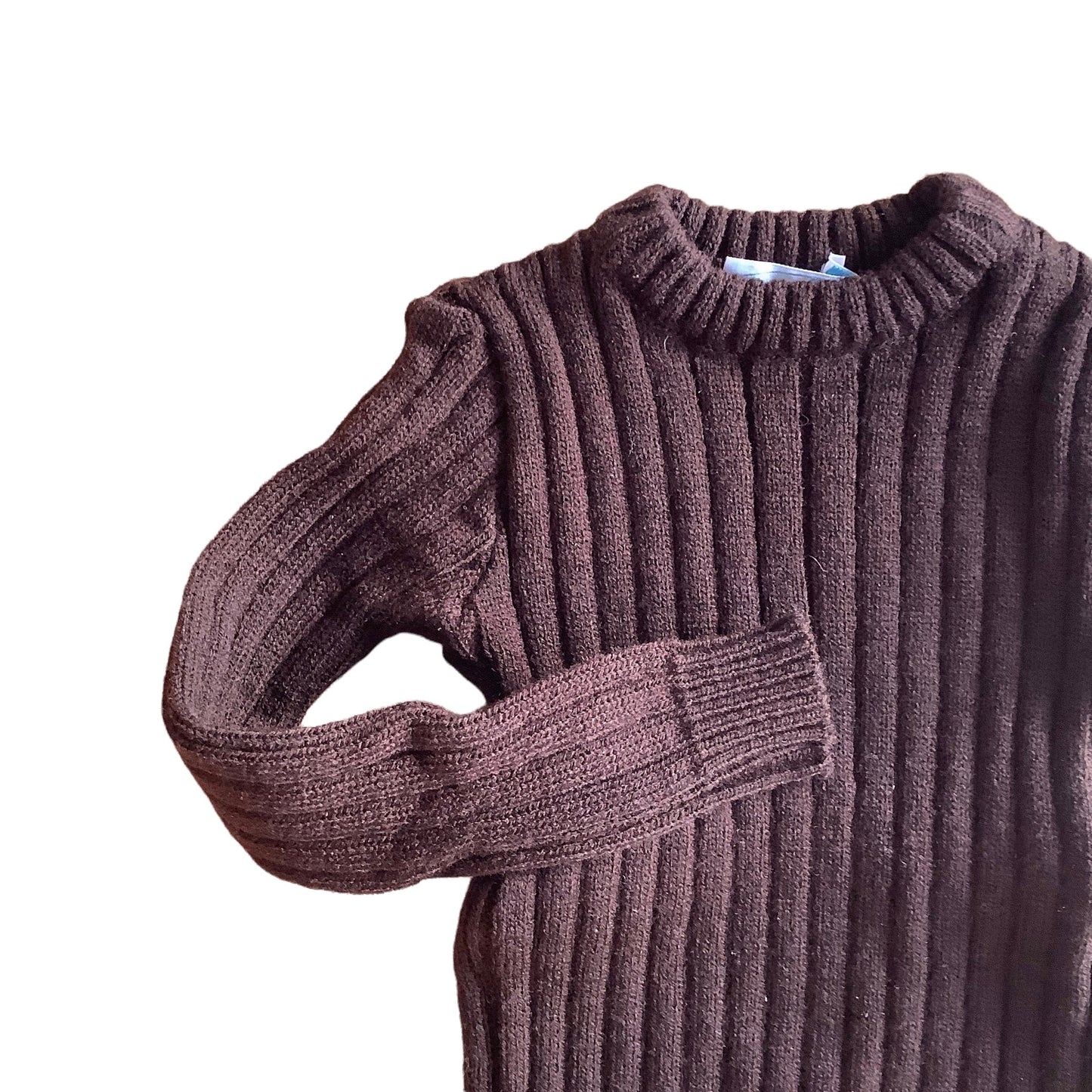 Vintage 70's Brown Ribbed Toddler Jumper /  18-24 Months