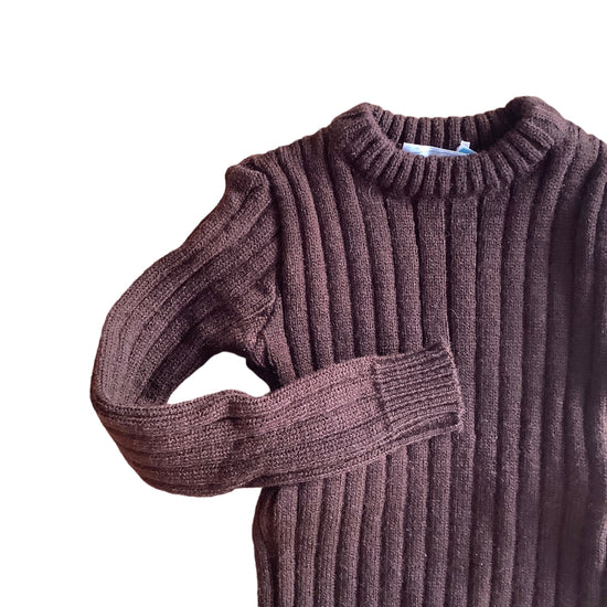 Vintage 70's Brown Ribbed Toddler Jumper /  18-24 Months