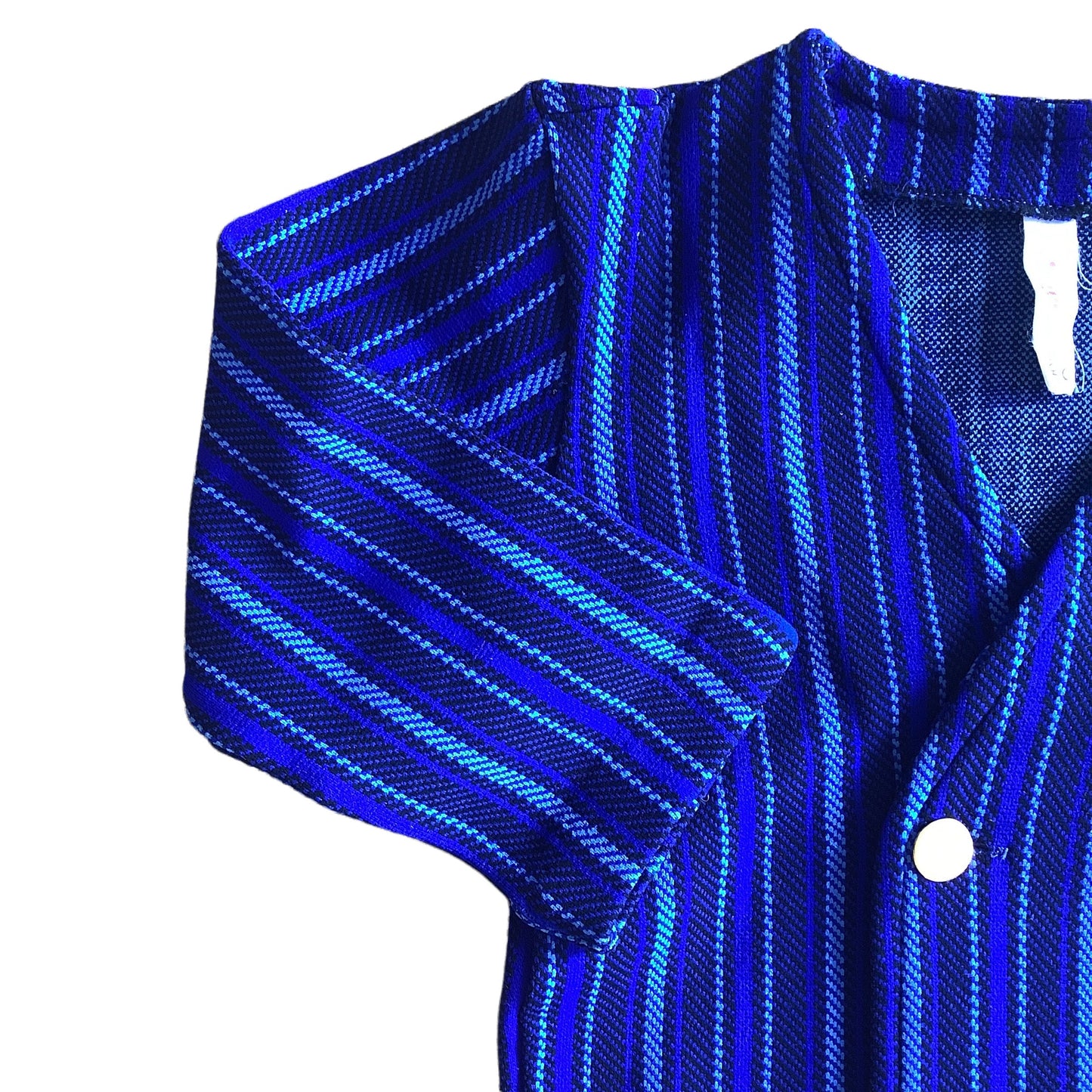 Vintage 1960s Blue Striped Double Breasted Top / 18-24M