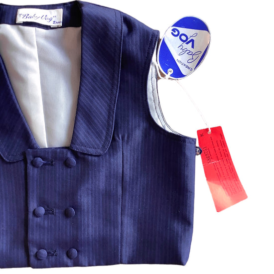 1960's Navy Thinstripes Waistcoat / 4-5Y