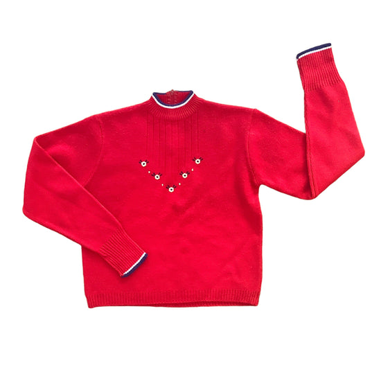 Vintage 1970's Red Jumper / 8-10Y